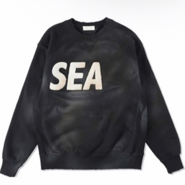 BlackSIZEWIND AND SEA DAMAGED CREW NECK スウェットシャツ