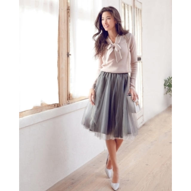 edit sheen チュールフレアスカート レディースのスカート(ひざ丈スカート)の商品写真