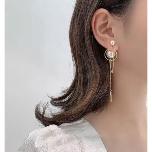 Dior(ディオール)の【人気商品】新品インポート♡パール ダブル ロング キャッチ ピアス レディースのアクセサリー(ピアス)の商品写真