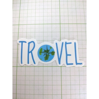 【1132】TRAVEL 旅 地球 世界 防水ステッカー(その他)