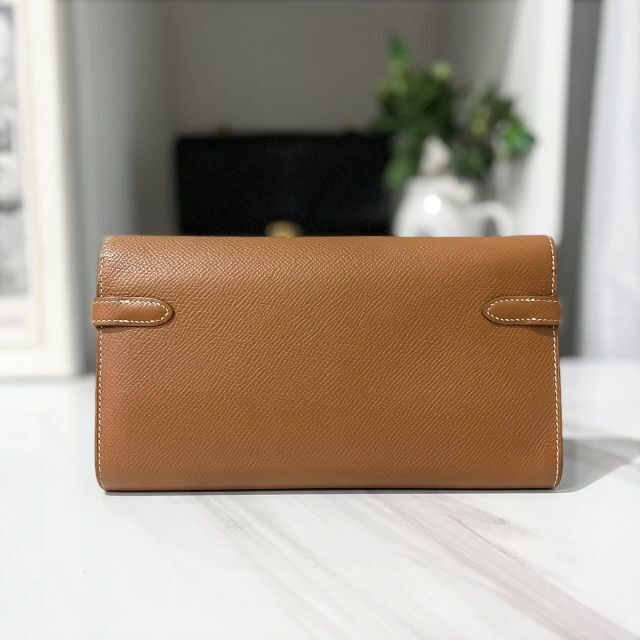 美品☆ エルメス ケリーウォレット ゴールド エプソン 長財布 C刻印