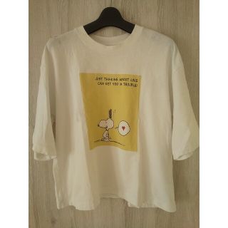 ユニクロ(UNIQLO)のＢ品 UNIQLO スヌーピーTシャツ ホワイト S(Tシャツ(半袖/袖なし))