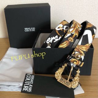 ヴェルサーチ(VERSACE)のヴェルサーチジーンズクチュール　バロック レザー ベルト 　サイズ80(ベルト)