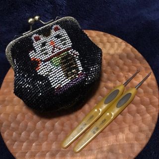 ★Jimmy☆Mofuri様専用 ハンドメイド　招き猫　の ビーズ の がま口(財布)