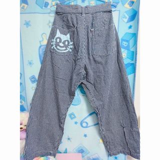 原宿購入♡チェック柄デニム♡ニャンちゃん♡ファンシー♡レトロ♡80s♡古着♡(デニム/ジーンズ)