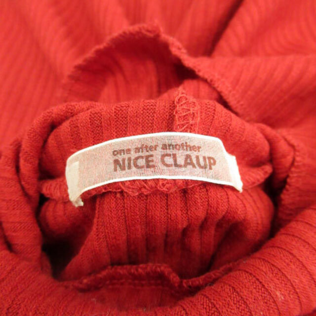 one after another NICE CLAUP - ワンアフター アナザー ナイスクラップ リブニット カットソー 長袖 F 赤の通販 by ベクトル ラクマ店|ワンアフターアナザーナイスクラップならラクマ