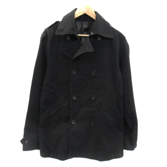 TAKEO KIKUCHI(タケオキクチ)のタケオキクチ Pコート ピーコート ショート丈 無地 大きいサイズ 4 黒 メンズのジャケット/アウター(ピーコート)の商品写真