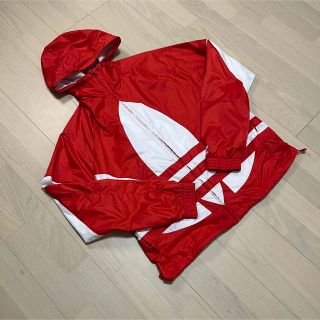 オリジナルス(Originals（adidas）)のアディダスオリジナルス　デカロゴ　ナイロンジャケット　フルジップ　赤x白　2XL(ナイロンジャケット)