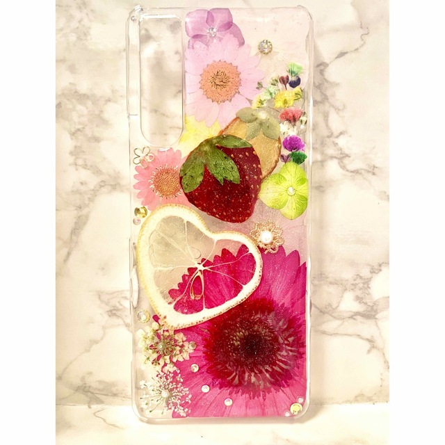 全機種対応 iPhoneケース 押し花ケース 押し花 ケース 花 Android ハンドメイドのスマホケース/アクセサリー(スマホケース)の商品写真