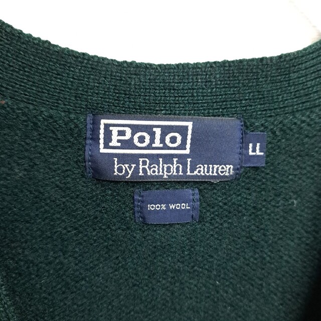 POLO RALPH LAUREN(ポロラルフローレン)の【希少カラー】ポロ ラルフローレン カーディガン クルミボタン グリーン LL メンズのトップス(カーディガン)の商品写真