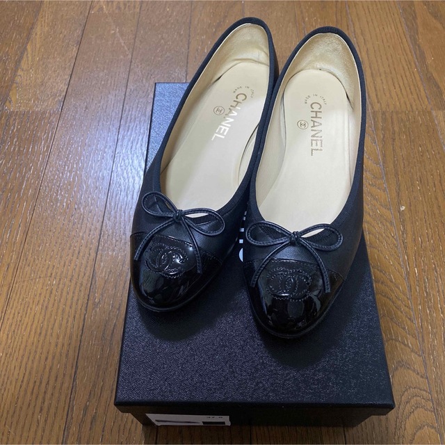 新品 】 CHANEL シャネル バレリーナ フラットシューズ レザー オール