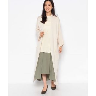 トゥデイフル ストライプジャガード ロングガウン シルク混 ベルト