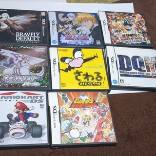 任天堂DS　ゲームソフト8本&収納ケースセット　マリカ、ポケモンなど(携帯用ゲームソフト)