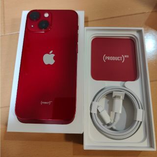 アイフォーン(iPhone)のiphone13 mini 128GB レッド　極美品　バッテリー99％(携帯電話本体)