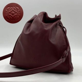 LOEWE - ✨美品✨ ロエベ 巾着 アナグラム ショルダーバッグ ボルドー