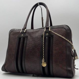 Gucci - □激レア 美品□グッチ ビジネスバッグ シマレザー A4可 PC