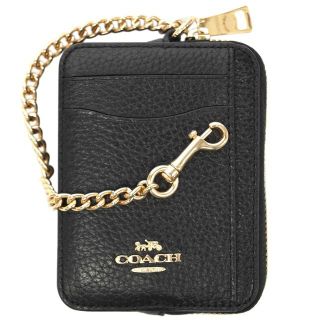 コーチ(COACH)の【新品】コーチ カードケース 6303-IMBLK チェーン 名刺入れ(財布)