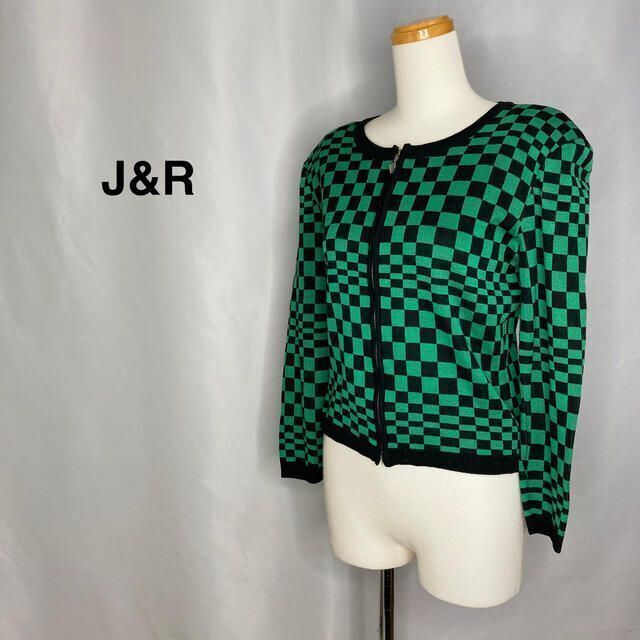 J&R ジェイアンドアール 総柄ショートジャケット グリーン レディース　美品