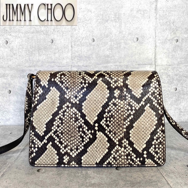 【美品】JIMMY CHOO MADELINE パイソン クロスボディバッグ