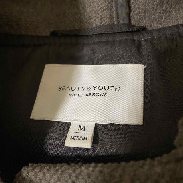 BEAUTY&YOUTH UNITED ARROWS(ビューティアンドユースユナイテッドアローズ)の極美品♡ビューティー&ユース　パイルメルトンミドルダッフルコート　モカ　M レディースのジャケット/アウター(ダッフルコート)の商品写真