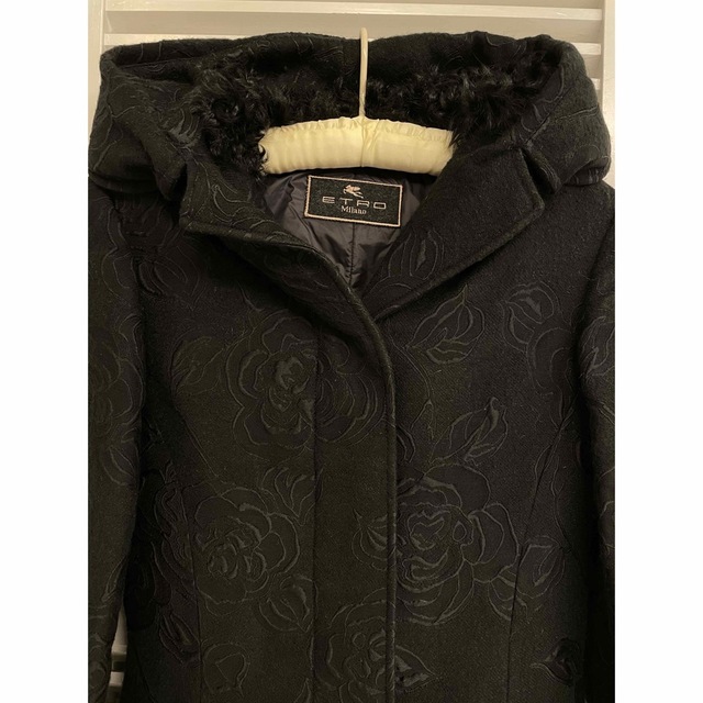 ETRO - 高級エトロ ラムファー付きミドルコート 42M 黒の通販 by ETRO - 高級エトロ ラムファー付きミドルコート 42M 黒の通販 by