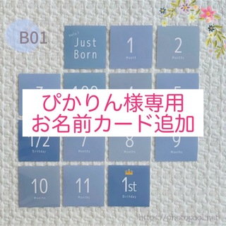 ぴかりん様専用 月齢カード マンスリーカード ましかく くすみカラー ブルー 青(アルバム)