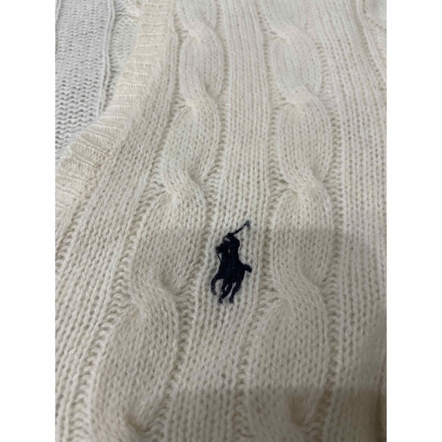 POLO RALPH LAUREN(ポロラルフローレン)のポロラルフローレン  Vネック カシミヤ ケーブルニット レディースのトップス(ニット/セーター)の商品写真