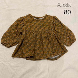 韓国子供服　aosta レモン柄　ブラウス　チュニック　80(シャツ/カットソー)