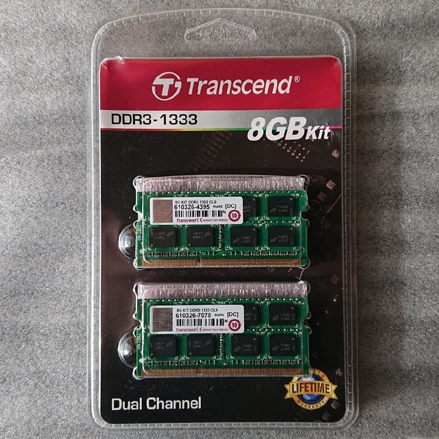 Transcend ノートPC用メモリ 8GB 2枚