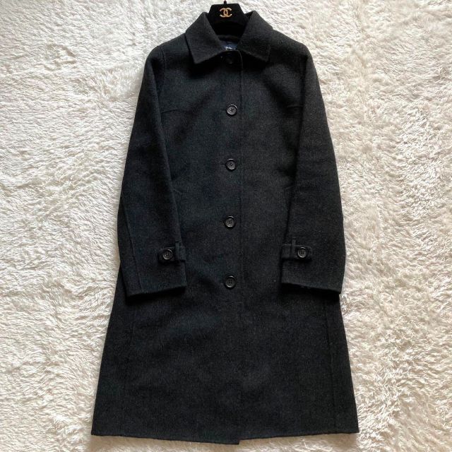 バーバリーロンドン カシミヤ混 ダブルフェイス ノバチェック ロング