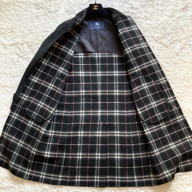 バーバリーロンドン カシミヤ混 ダブルフェイス ノバチェック ロング