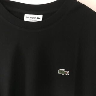 【送料無料】ラコステ　LACOSTE Tシャツ　M 黒　超デカロゴ