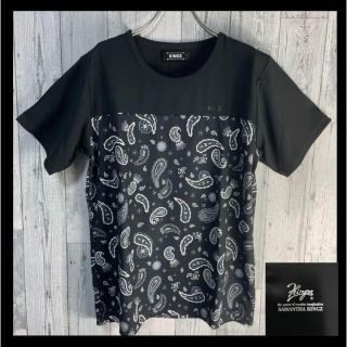 サマンサキングズ(Samantha Kingz)の【新品】サマンサキングズSamantha KINGZ Tシャツ　ペイズリー　黒(Tシャツ/カットソー(半袖/袖なし))