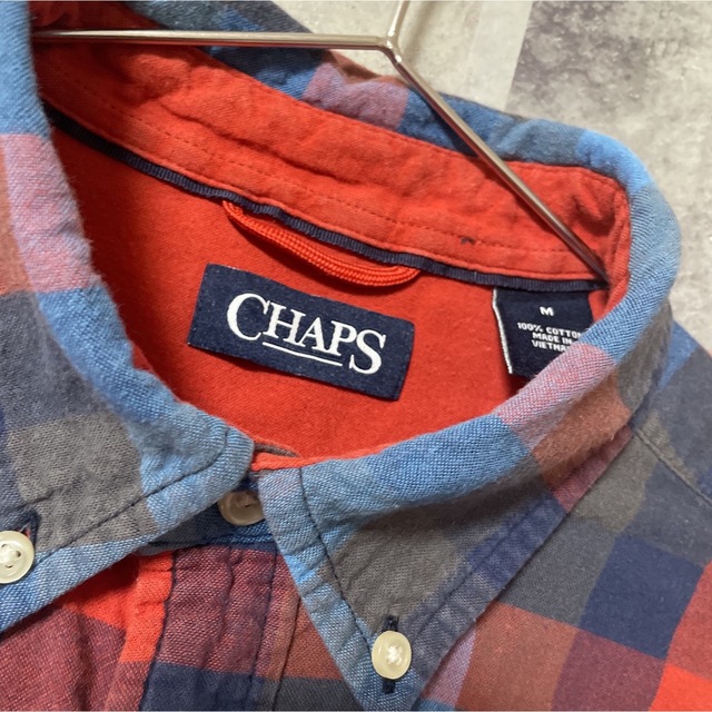 CHAPS(チャップス)のCHAPS   チャップス　ネルシャツ　チェック柄　オレンジ メンズのトップス(シャツ)の商品写真