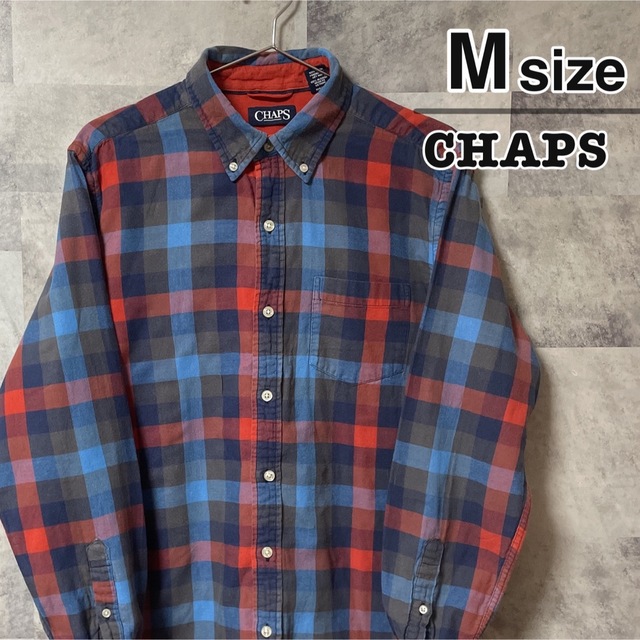CHAPS(チャップス)のCHAPS   チャップス　ネルシャツ　チェック柄　オレンジ メンズのトップス(シャツ)の商品写真
