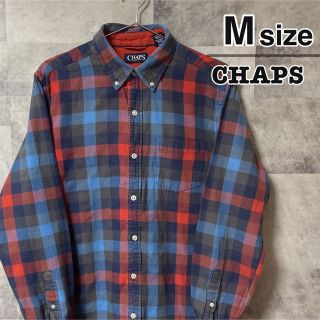 チャップス(CHAPS)のCHAPS   チャップス　ネルシャツ　チェック柄　オレンジ(シャツ)