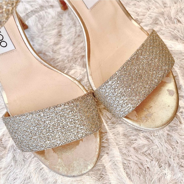 JIMMY CHOO(ジミーチュウ)のジミーチュウ  JIMMY CHOO ラメ　パンプス　ハイヒール　サンダル　美品 レディースの靴/シューズ(サンダル)の商品写真