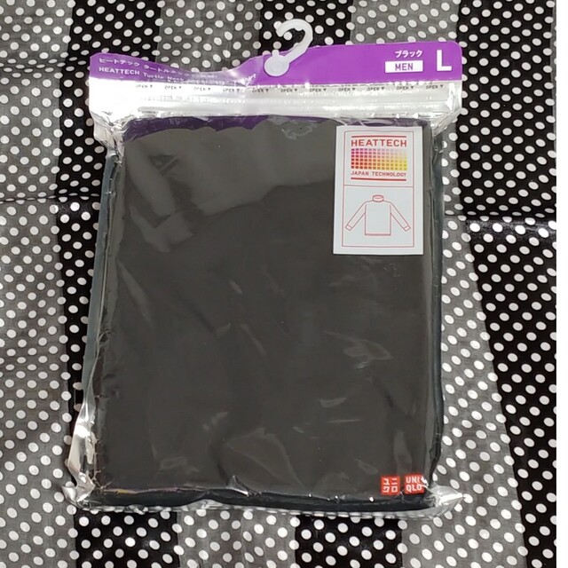 UNIQLO(ユニクロ)のヒートテック タートルネックT 長袖 L 黒 MEN 新品 メンズのトップス(Tシャツ/カットソー(七分/長袖))の商品写真