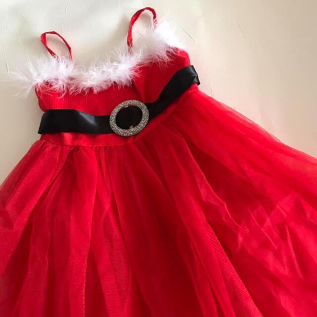 キッズ サンタ チュールドレス ワンピース クリスマス 120cm サンタガール キッズ/ベビー/マタニティのキッズ服女の子用(90cm~)(ドレス/フォーマル)の商品写真