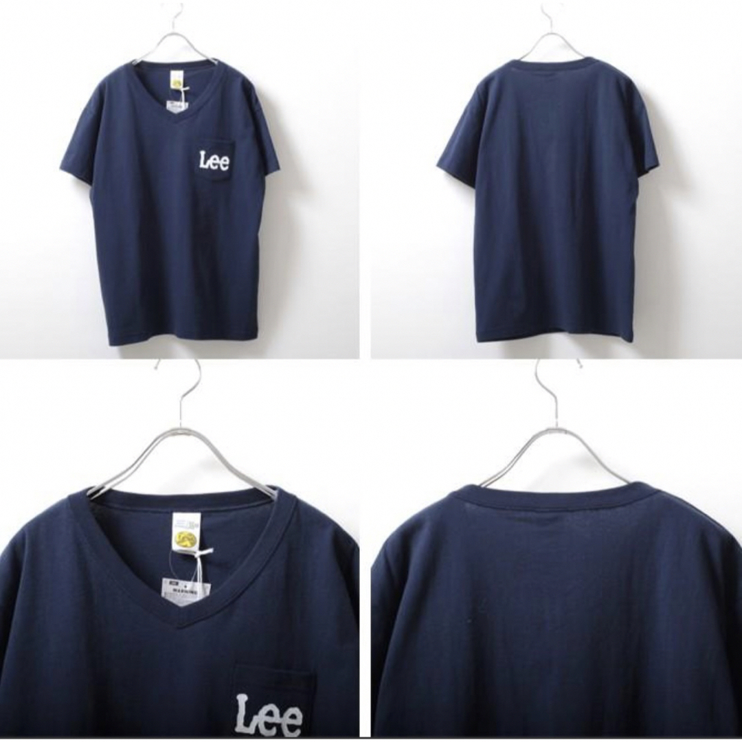 Lee(リー)のLee リー ポケットロゴ VネックTシャツ ネイビー TEE LS1243 レディースのトップス(Tシャツ(半袖/袖なし))の商品写真