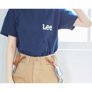 リー(Lee)のLee リー ポケットロゴ VネックTシャツ ネイビー TEE LS1243(Tシャツ(半袖/袖なし))