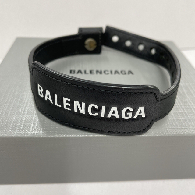 Balenciaga - バレンシアガ CASH ブレスレット レザー ロゴ ブラック