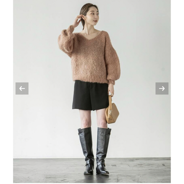 Noble(ノーブル)のAMERICAN DREAMS KNIT PULLOVER ベージュ レディースのトップス(ニット/セーター)の商品写真