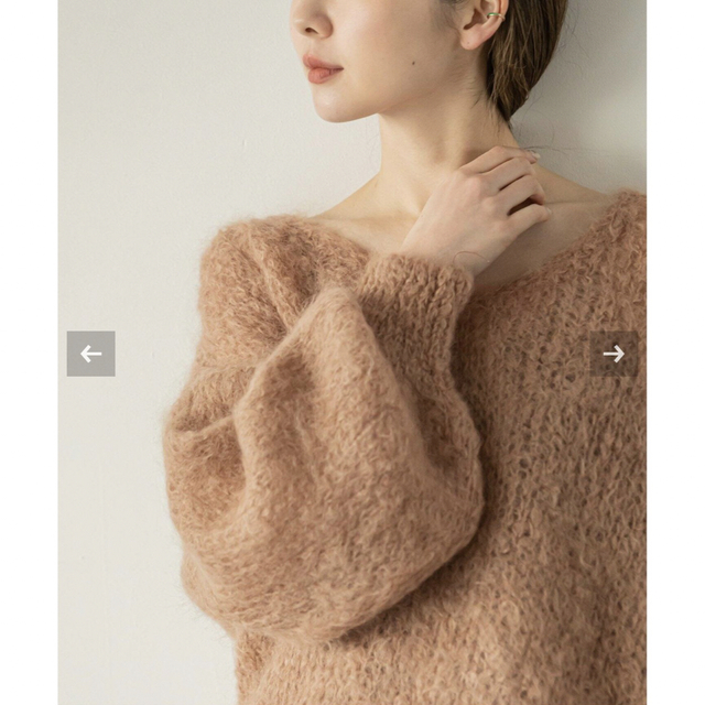 Noble(ノーブル)のAMERICAN DREAMS KNIT PULLOVER ベージュ レディースのトップス(ニット/セーター)の商品写真