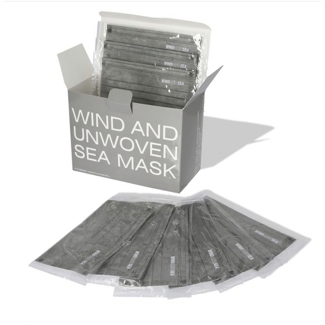 人気 WIND AND SEA マスク グレー 黒6 枚セット