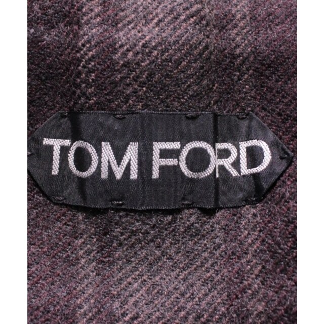 TOM FORD(トムフォード)のTOM FORD ダッフルコート 52(XL位) グレーxエンジ(チェック) 【古着】【中古】 メンズのジャケット/アウター(ダッフルコート)の商品写真