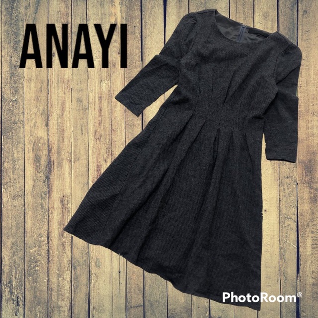 ANAYI(アナイ)の【美品】ANAYI アナイ ワンピース ウール Mサイズ グレー レディースのワンピース(ロングワンピース/マキシワンピース)の商品写真