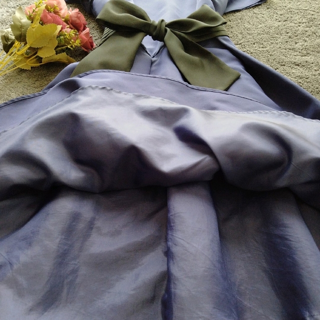 Peyton Place(ペイトンプレイス)の美品★ペイトンプレイス　半袖ワンピース　ひざ丈ワンピース 　M フレア　ネイビー レディースのスカート(ひざ丈スカート)の商品写真