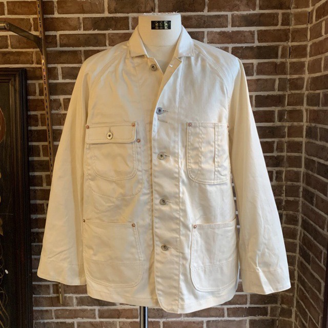 sugarhill HERRINGBONE COVERALLS-WHITE- メンズのジャケット/アウター(カバーオール)の商品写真