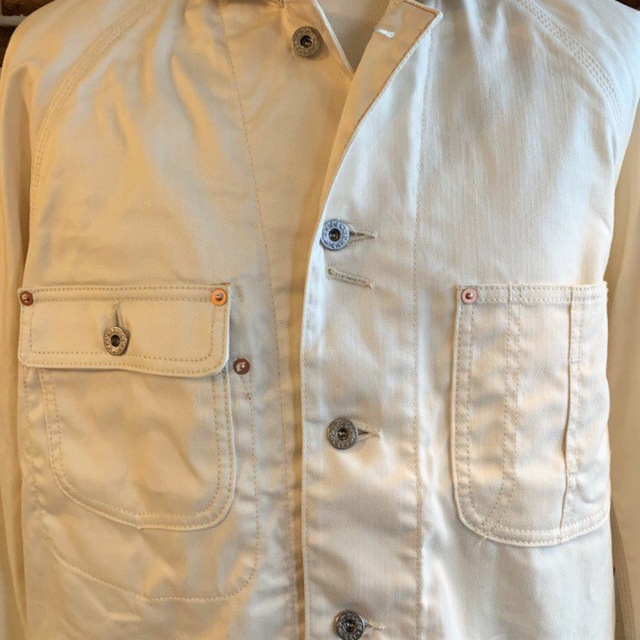 sugarhill HERRINGBONE COVERALLS-WHITE- メンズのジャケット/アウター(カバーオール)の商品写真